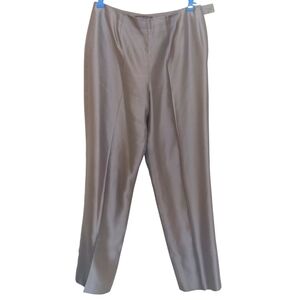 Sigrid Olsen Pants Women's Size 6 Silver/Gray 100% Silk Front Pleating